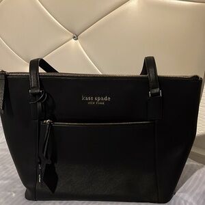 Kate Spade Black Leather Tote Structured Design